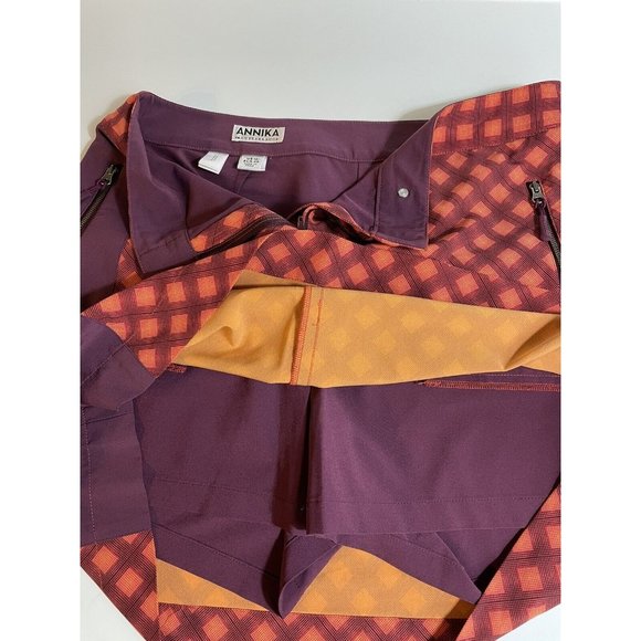 Cutter & Buck Annika Women’s Golf Skort Size 10 Orange & Maroon Lightweight - Picture 10 of 12